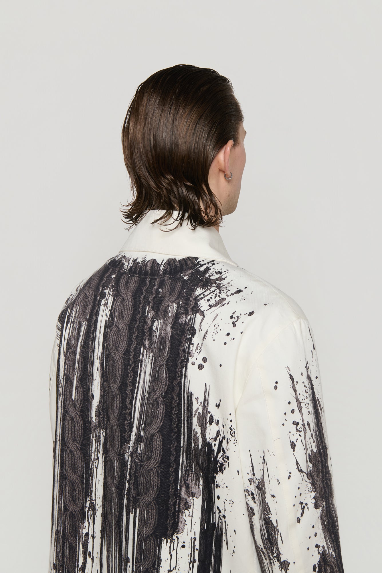 BLOUSON in cable knit print