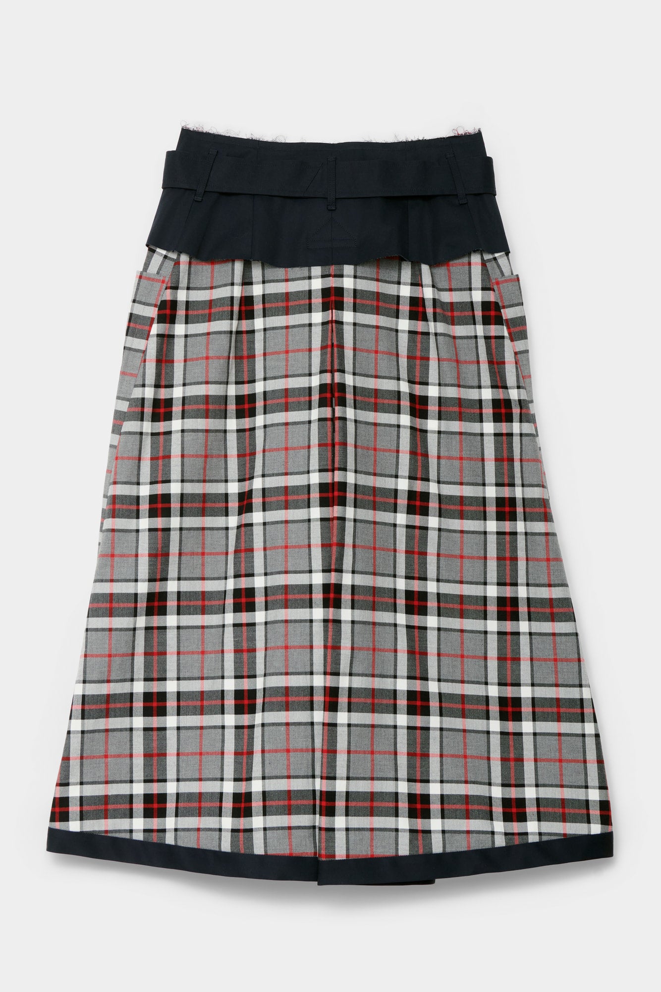 CUT-OFF TRENCH-COAT CULOTTE in blue cotton