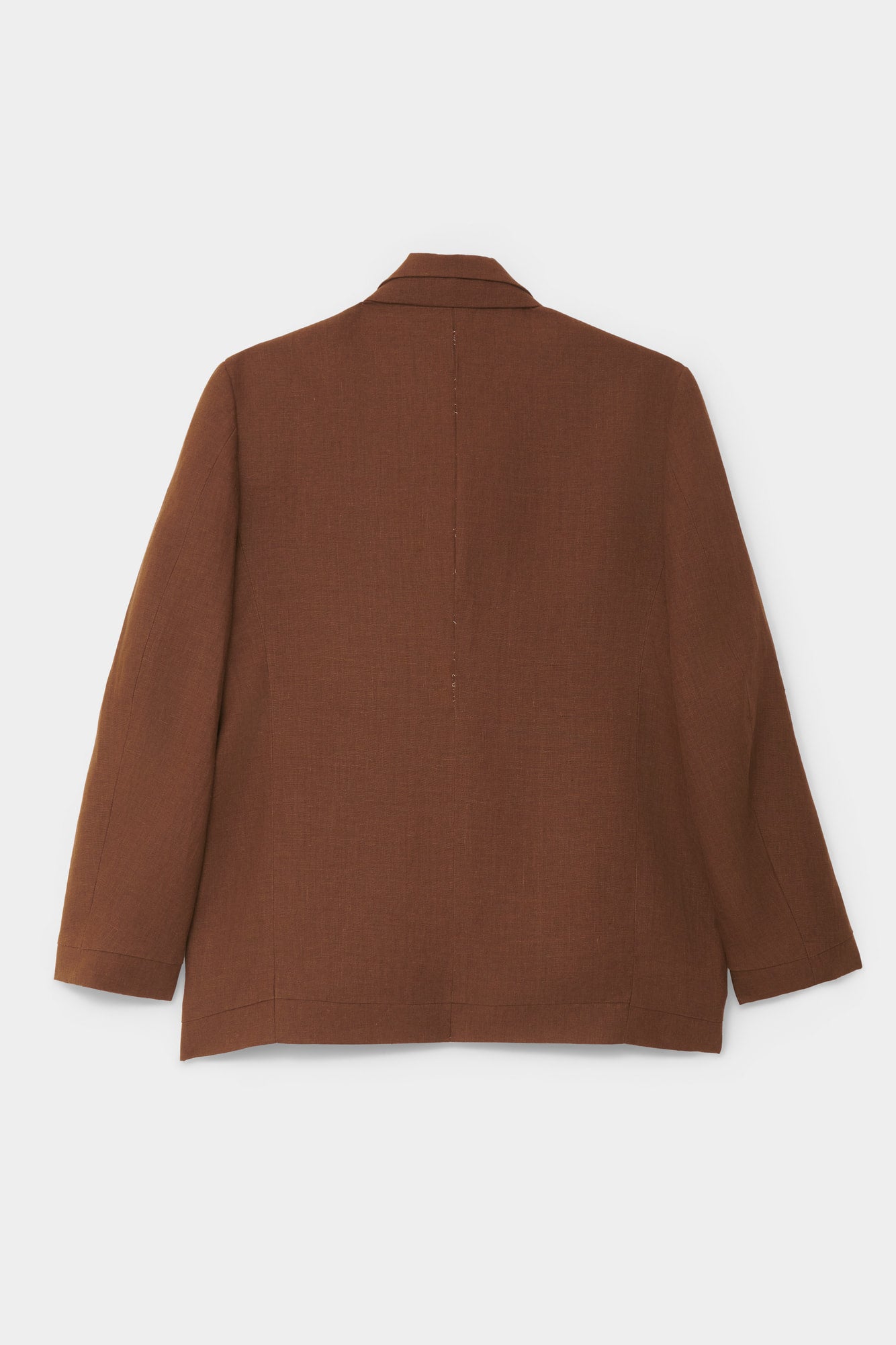 SINGLE-BREASTED JACKET in Irish brown linen