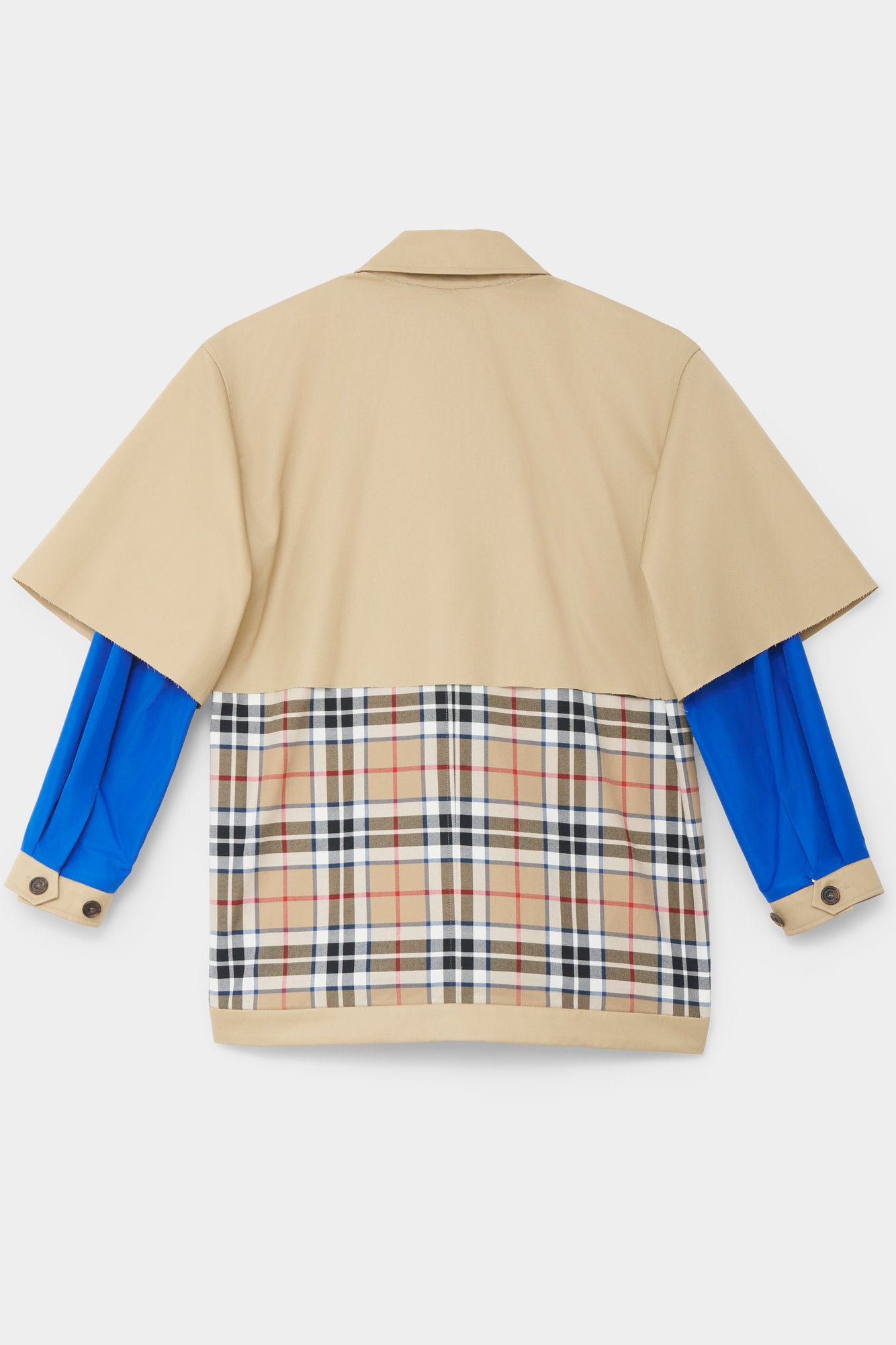 CUT-OFF TRENCH SHIRT in beige cotton
