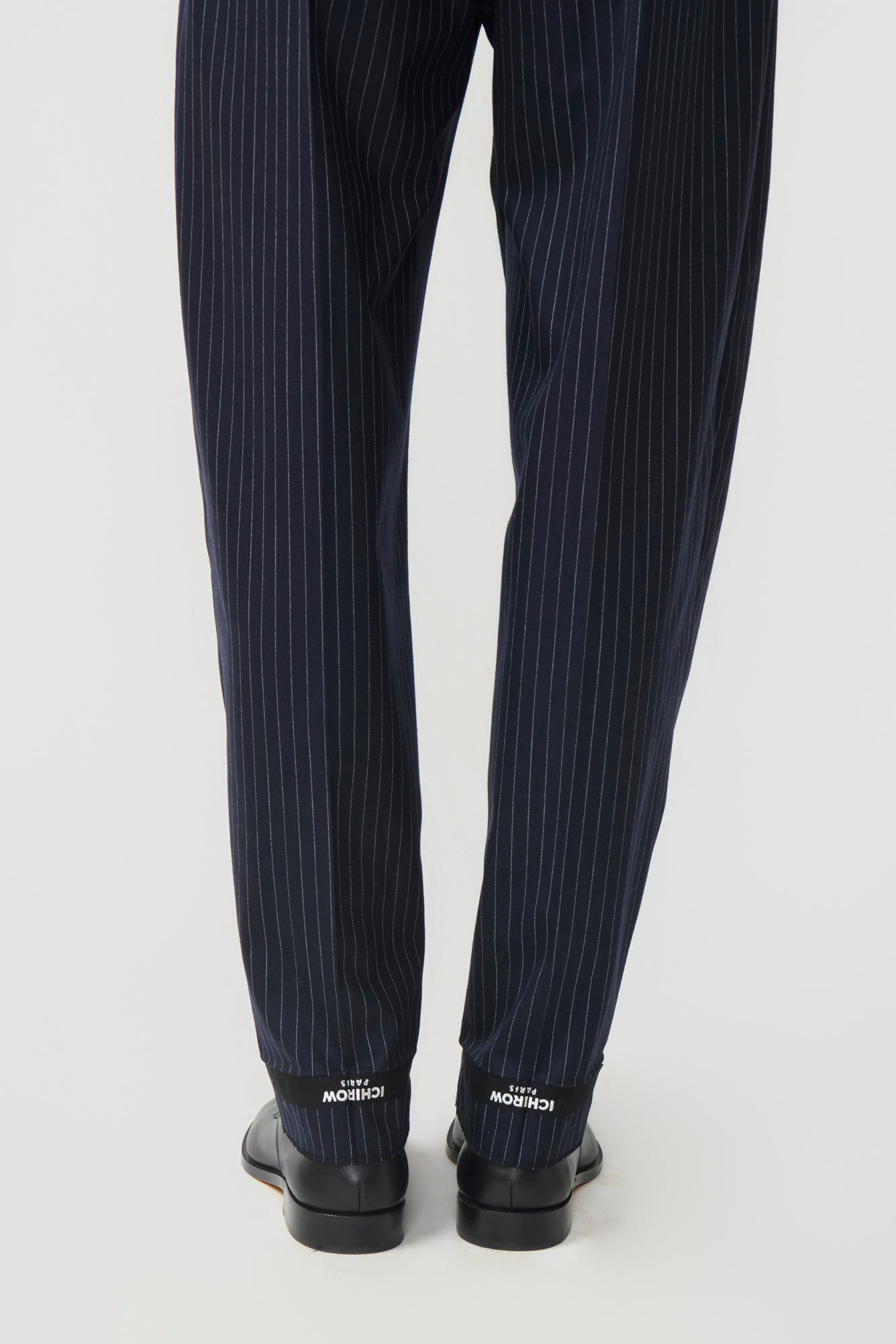 TAILORED TROUSERS in blue pinstripe worsted