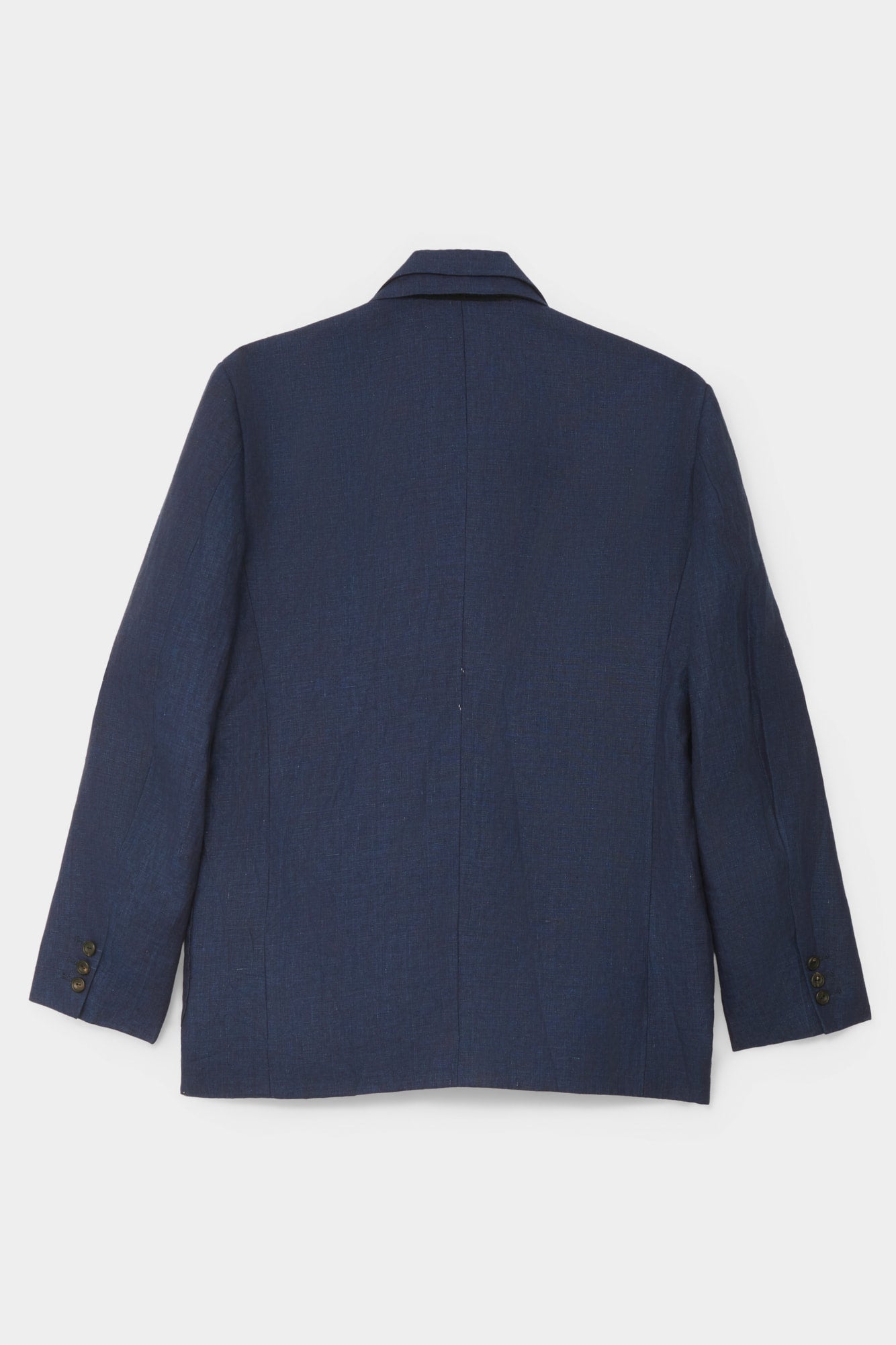 SINGLE-BREASTED JACKET in blue indigo linen
