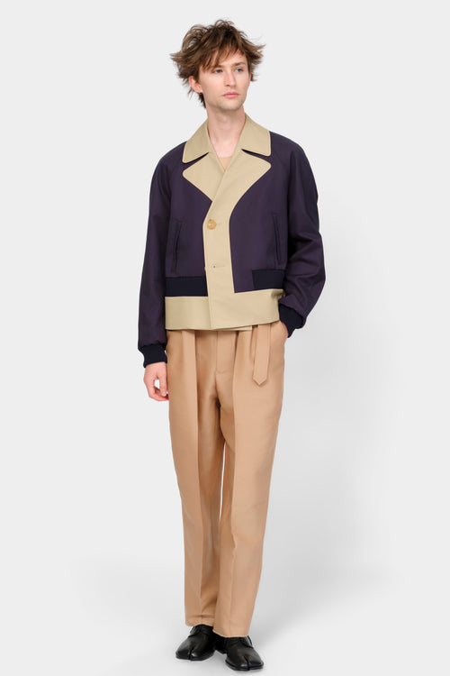 CABAN in beige / blue cotton