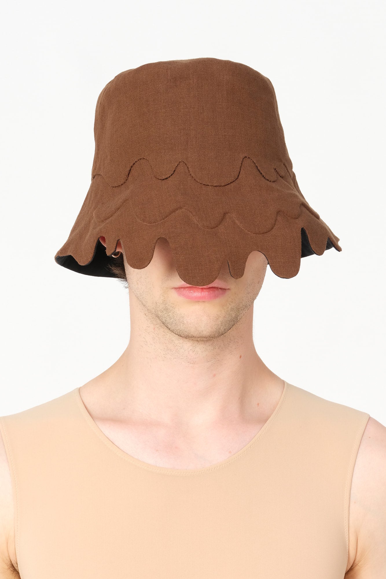 MELTING HAT brown Irish linen