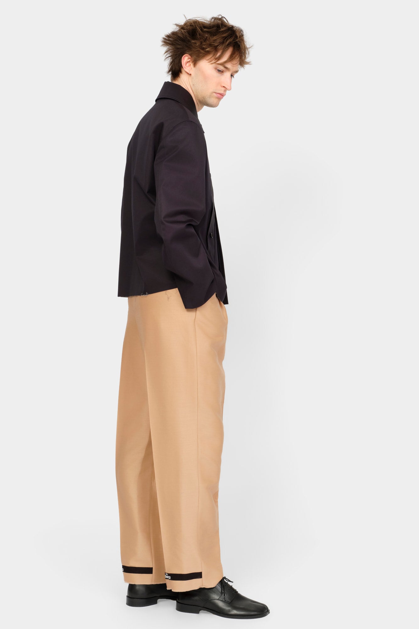 CUT-OFF TRENCH-COAT in blue cotton