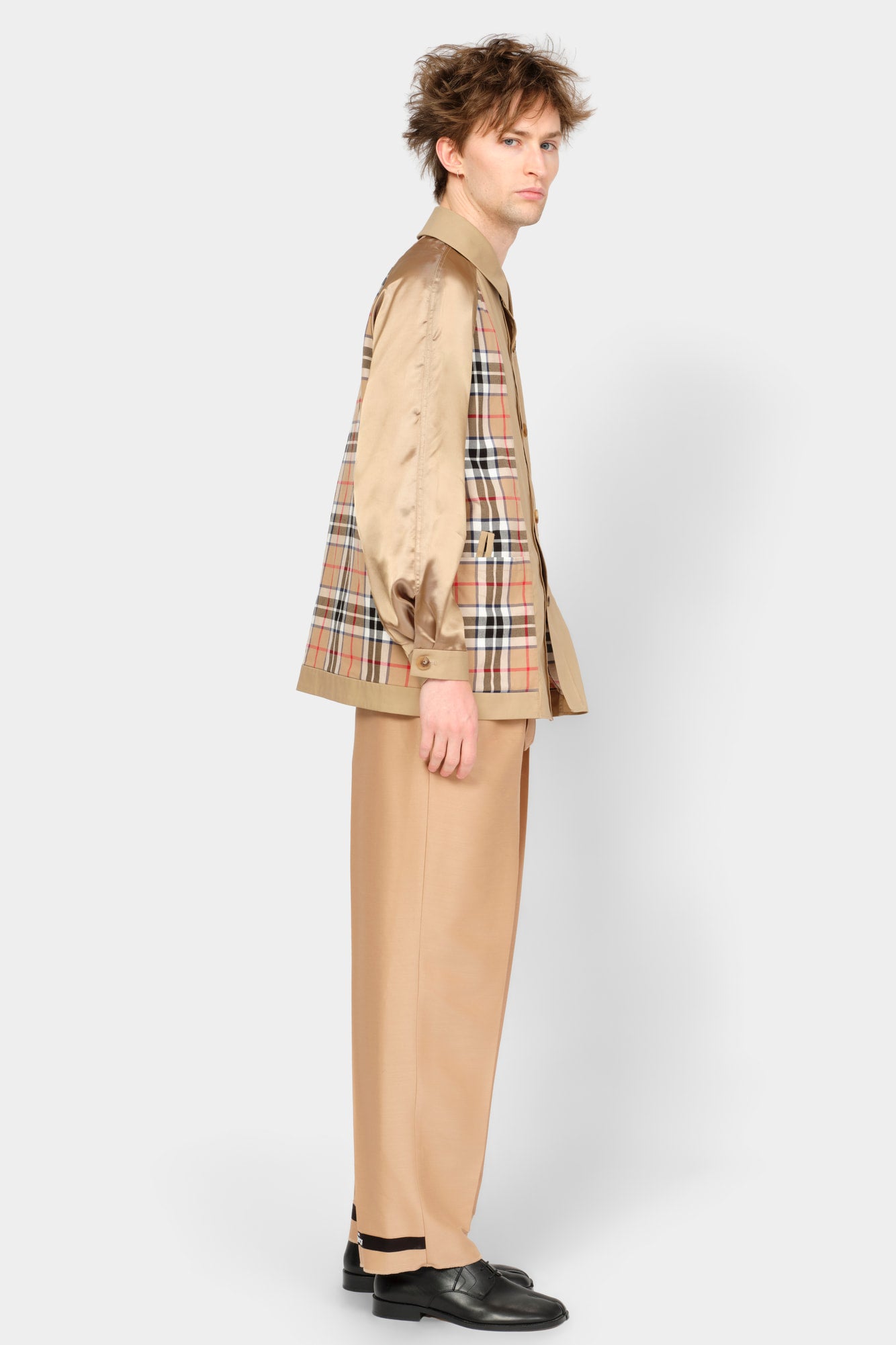 RAGLAN SLEEVE SHIRT in beige cotton