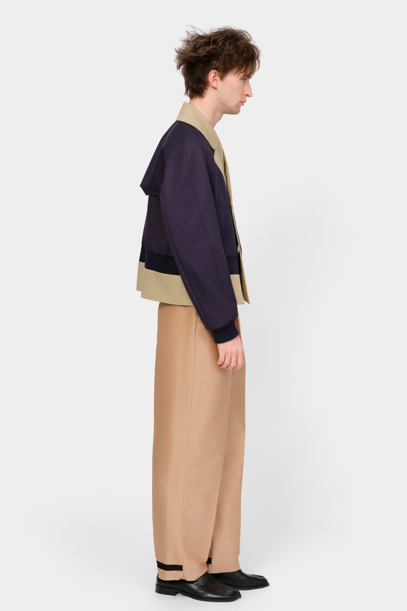 CABAN in beige / blue cotton