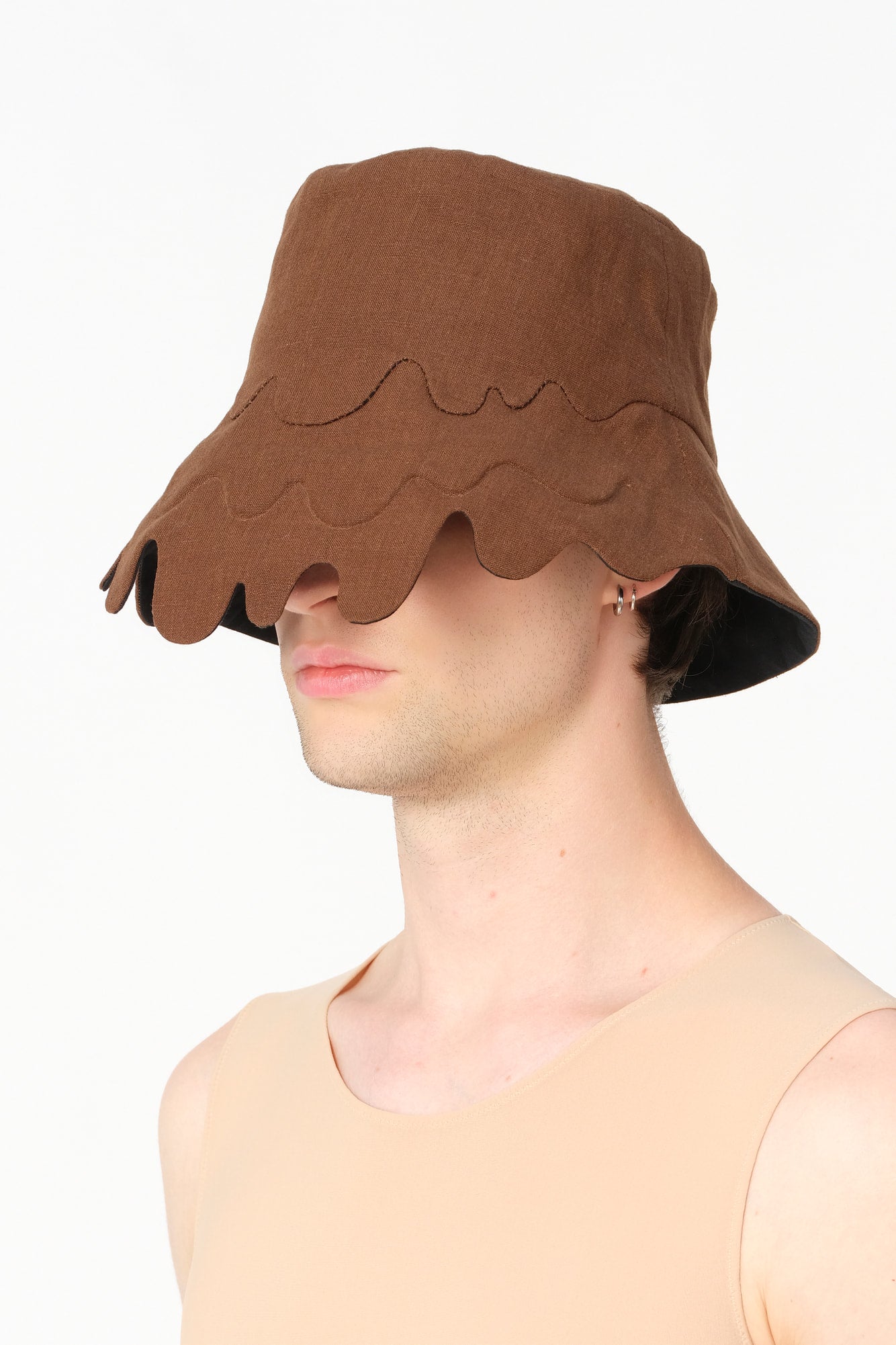 MELTING HAT brown Irish linen