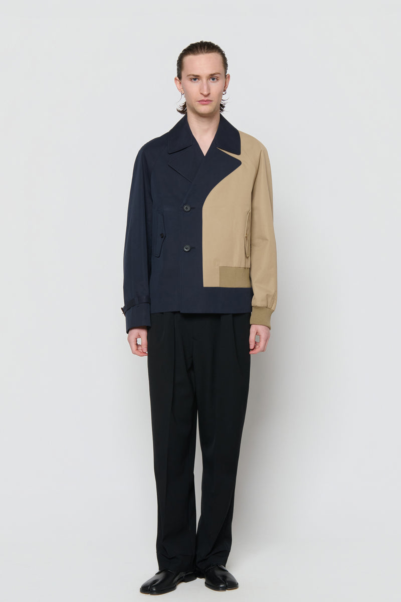 CABAN  in blue / beige cotton