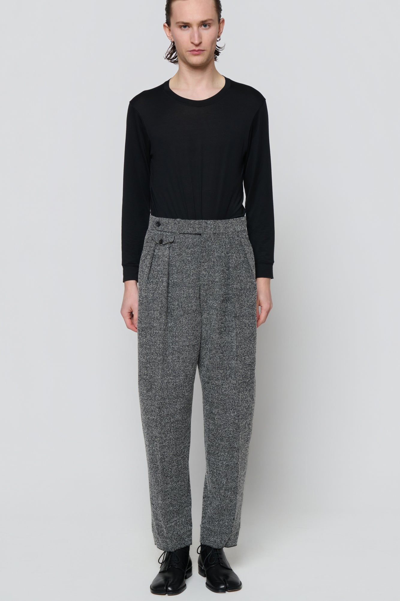 TAILORED TROUSERS in herringbone wool