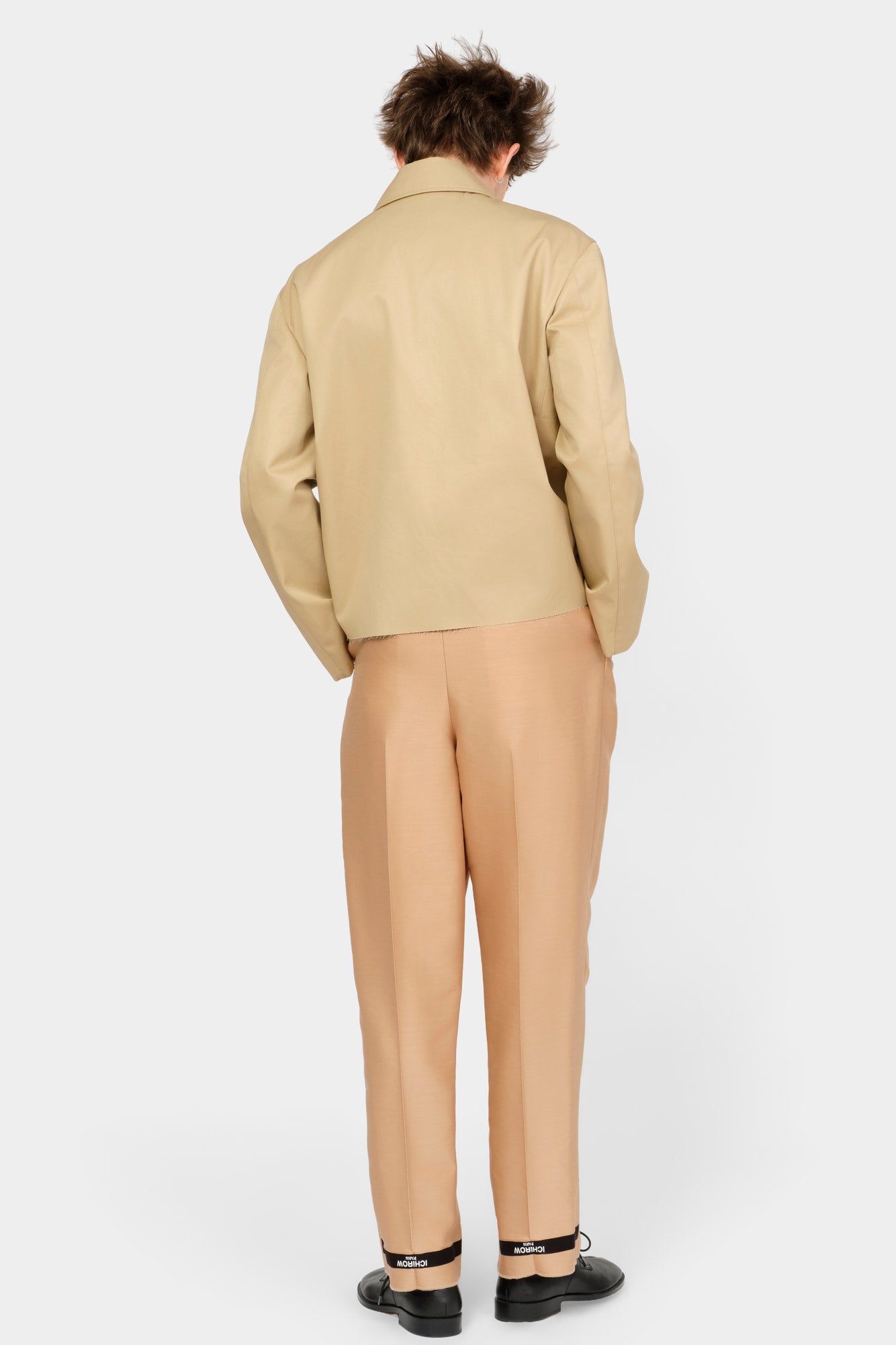 CUT-OFF TRENCH-COAT in beige cotton