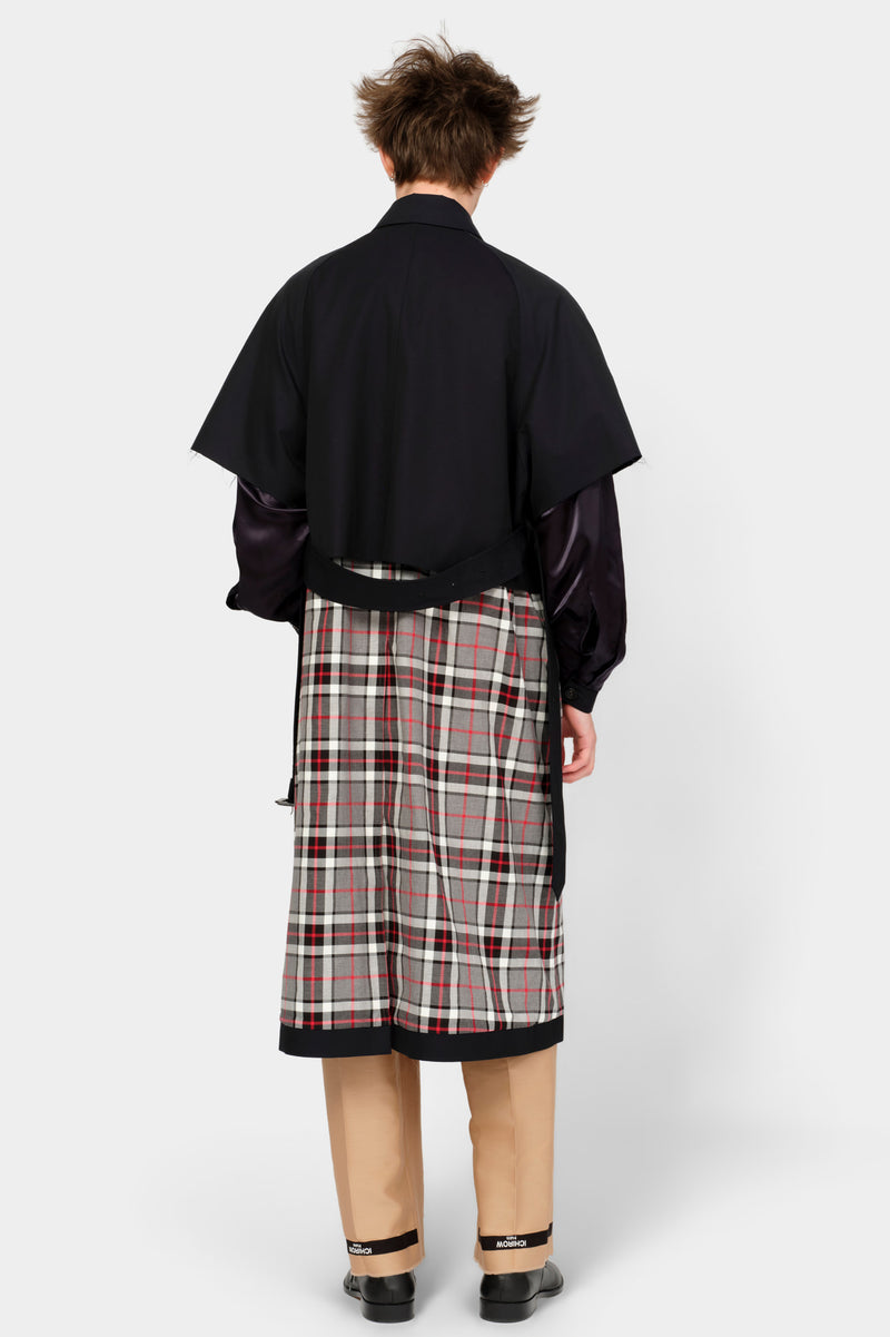 CUT-OFF TRENCH COAT in blue cotton