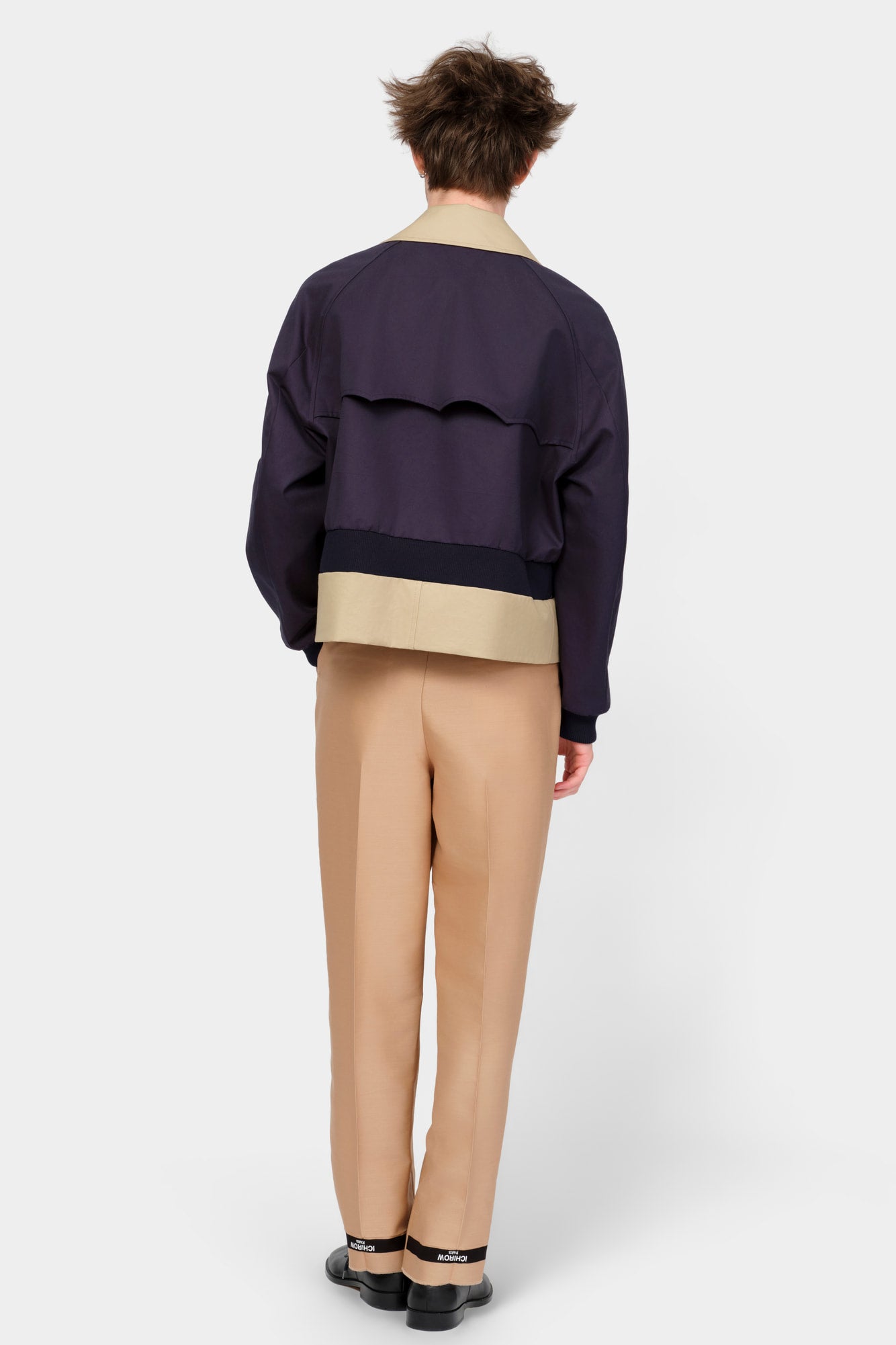CABAN in beige / blue cotton