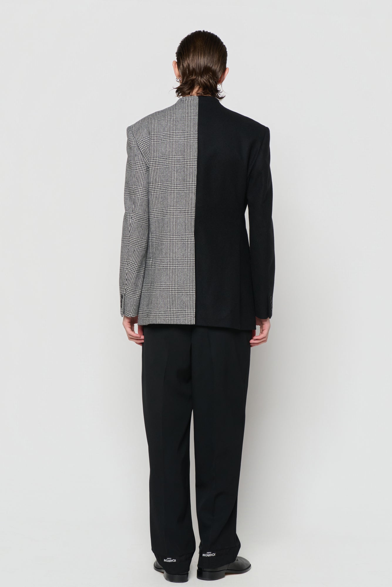 DOUBLE-BREASTED JACKET in black / glencheck