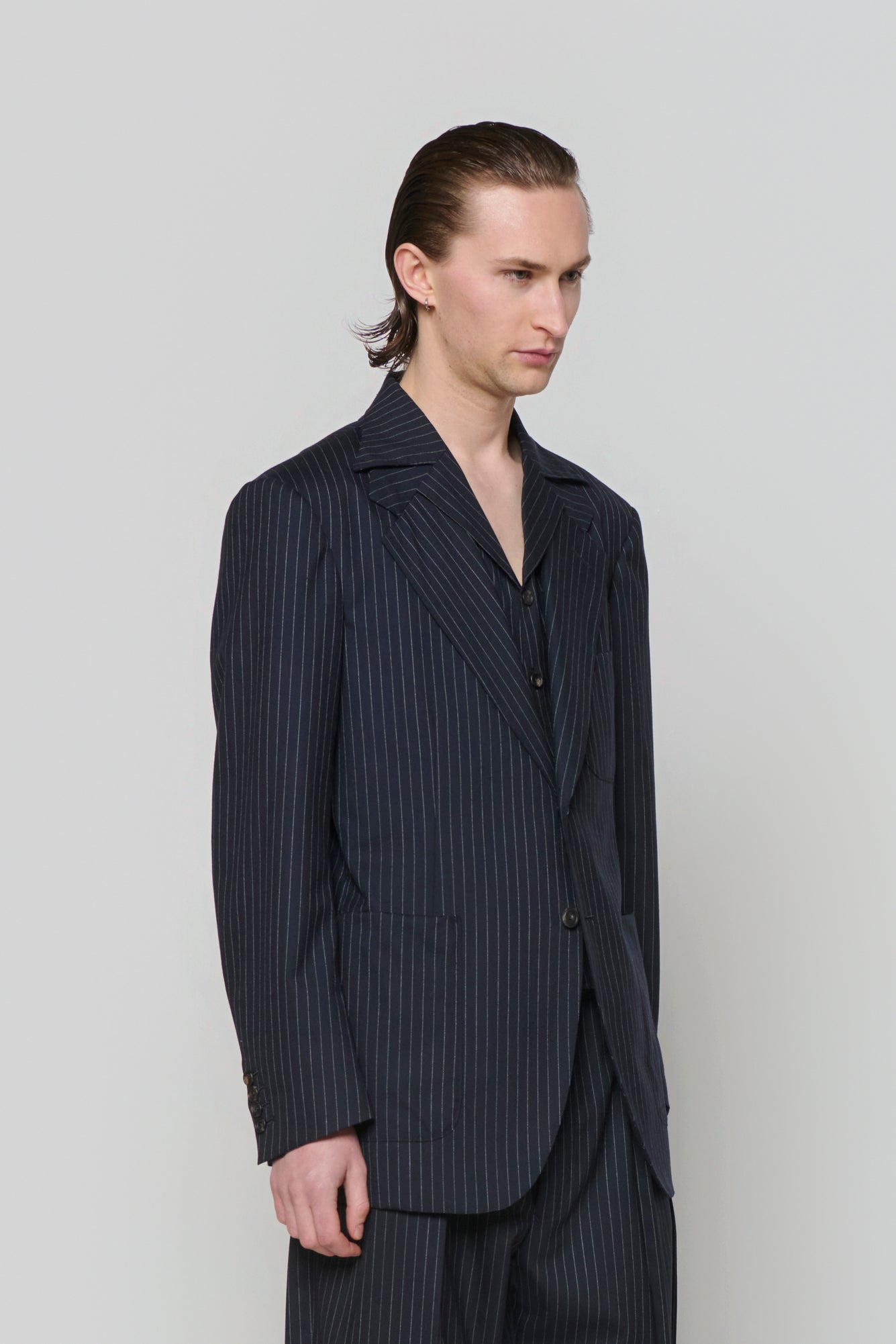 DOUBLE-BREASTED JACKET in black / glencheck