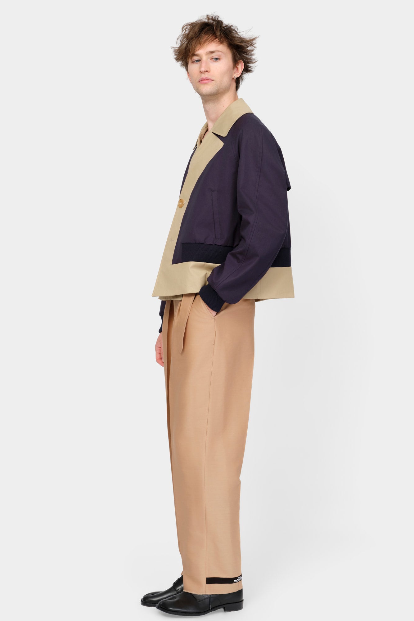 CABAN in beige / blue cotton