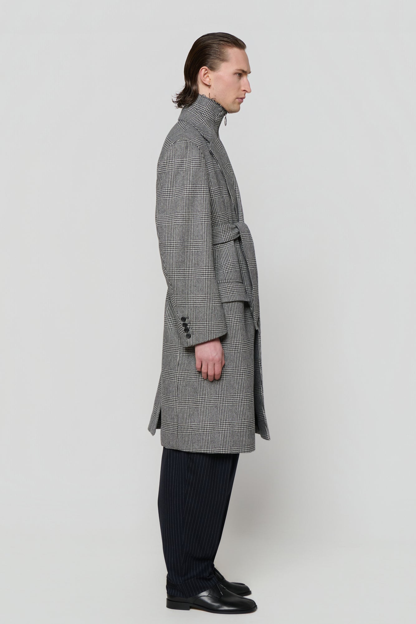 SINGLE-BREASTED OVERCOAT in glencheck