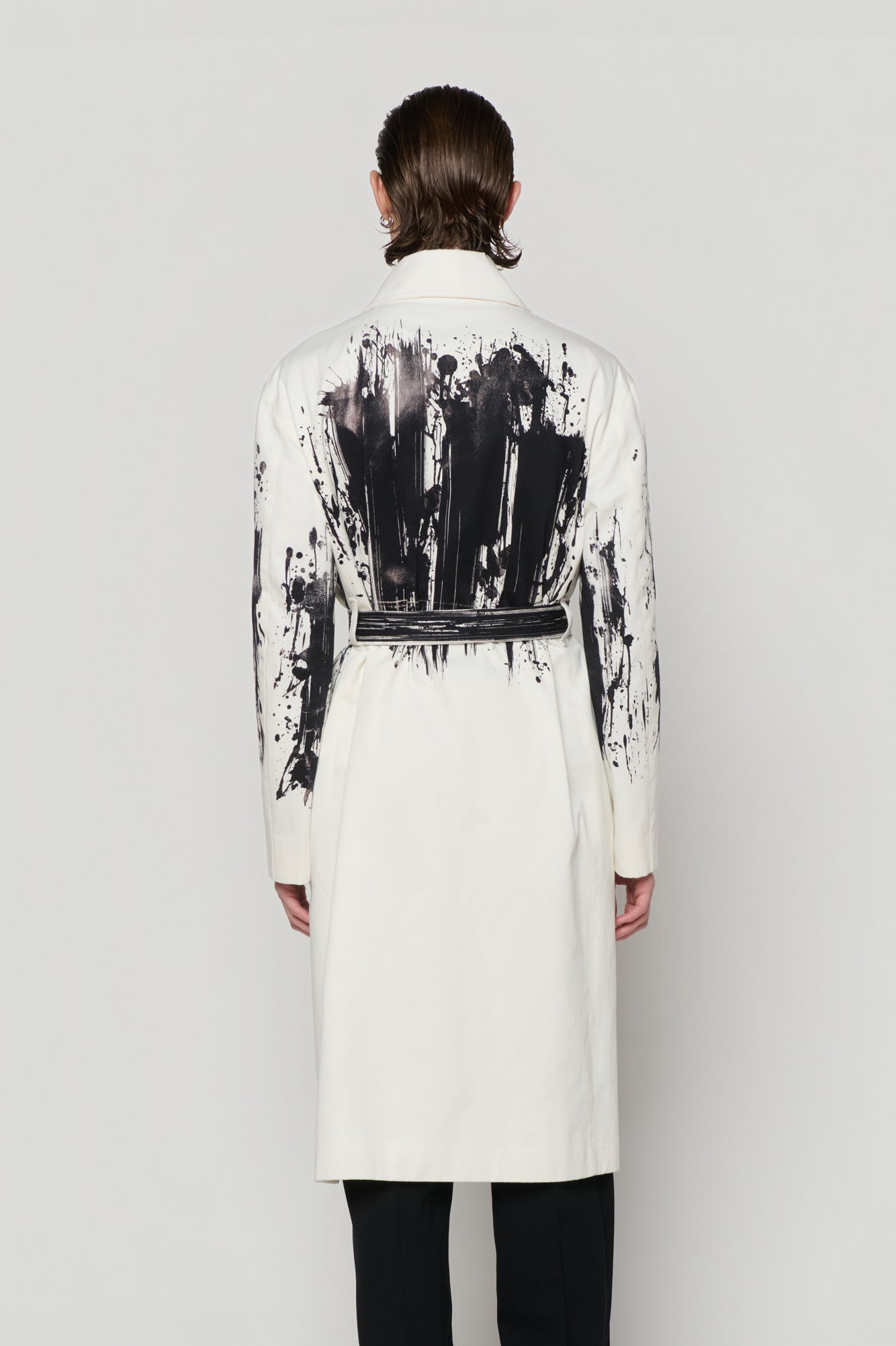 CAR COAT in biker jacket print