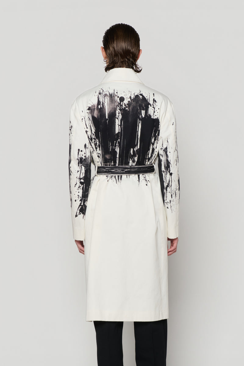 CAR COAT in biker jacket print
