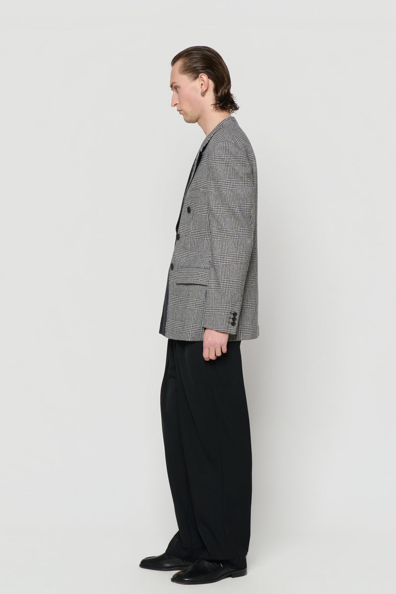 DOUBLE-BREASTED JACKET in black / glencheck