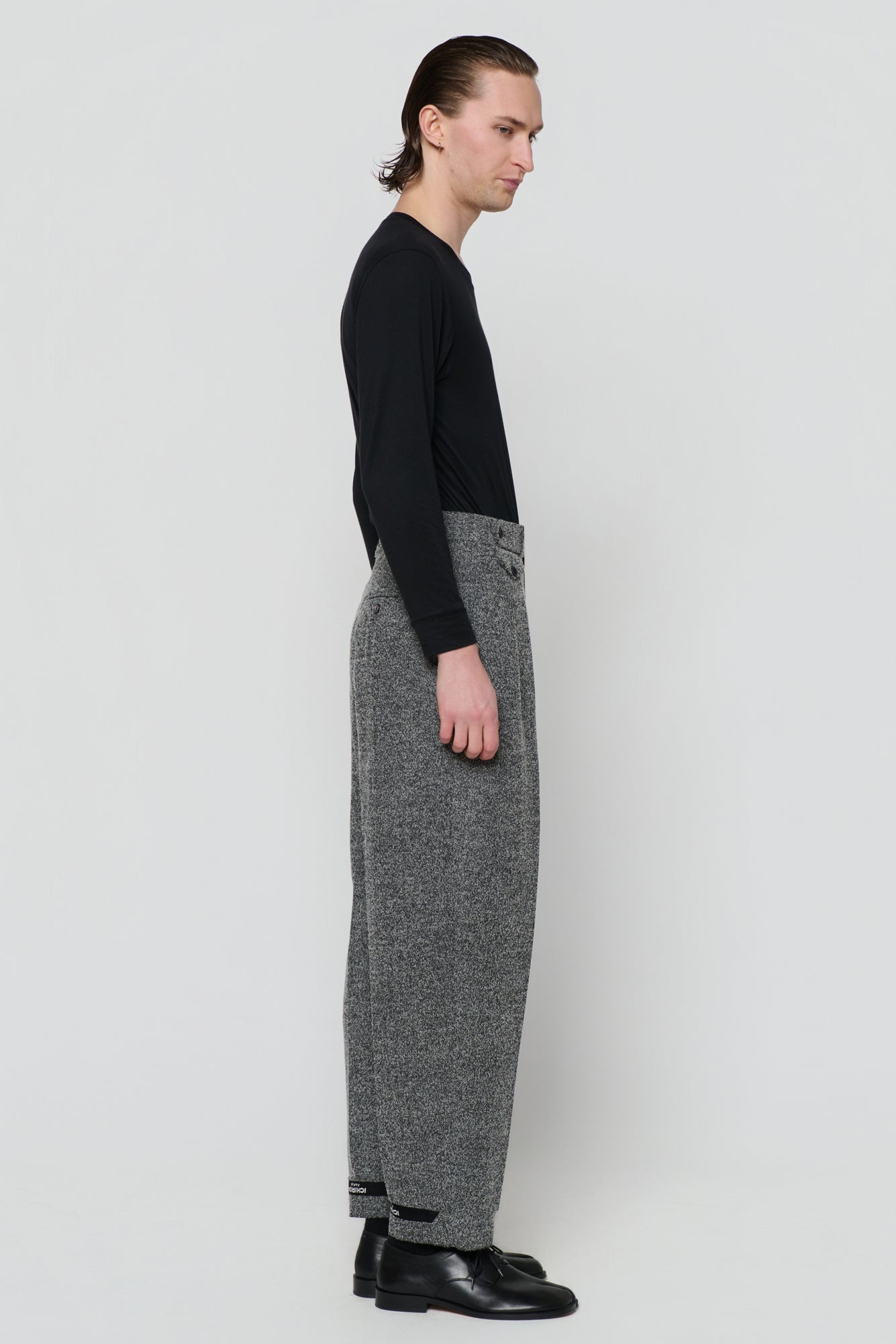 TAILORED TROUSERS in herringbone wool