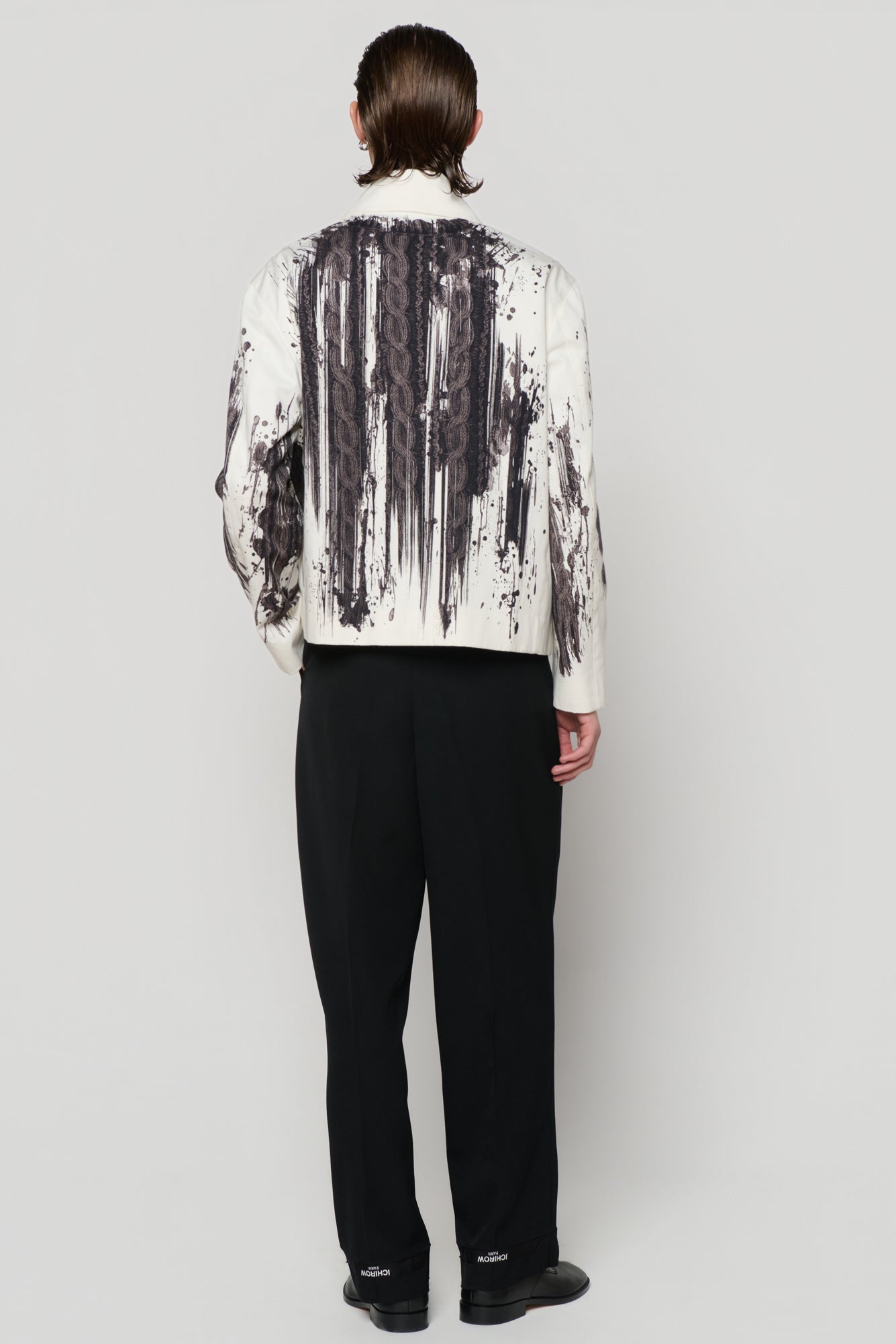BLOUSON in cable knit print