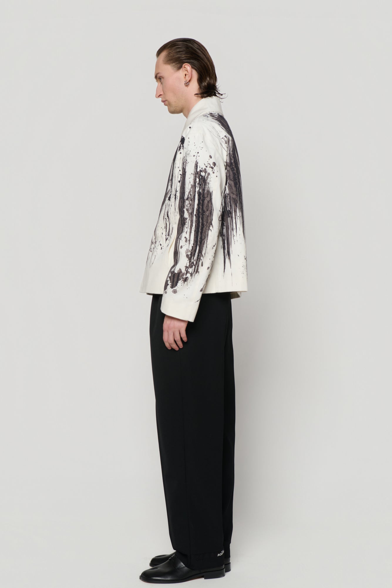 BLOUSON in cable knit print