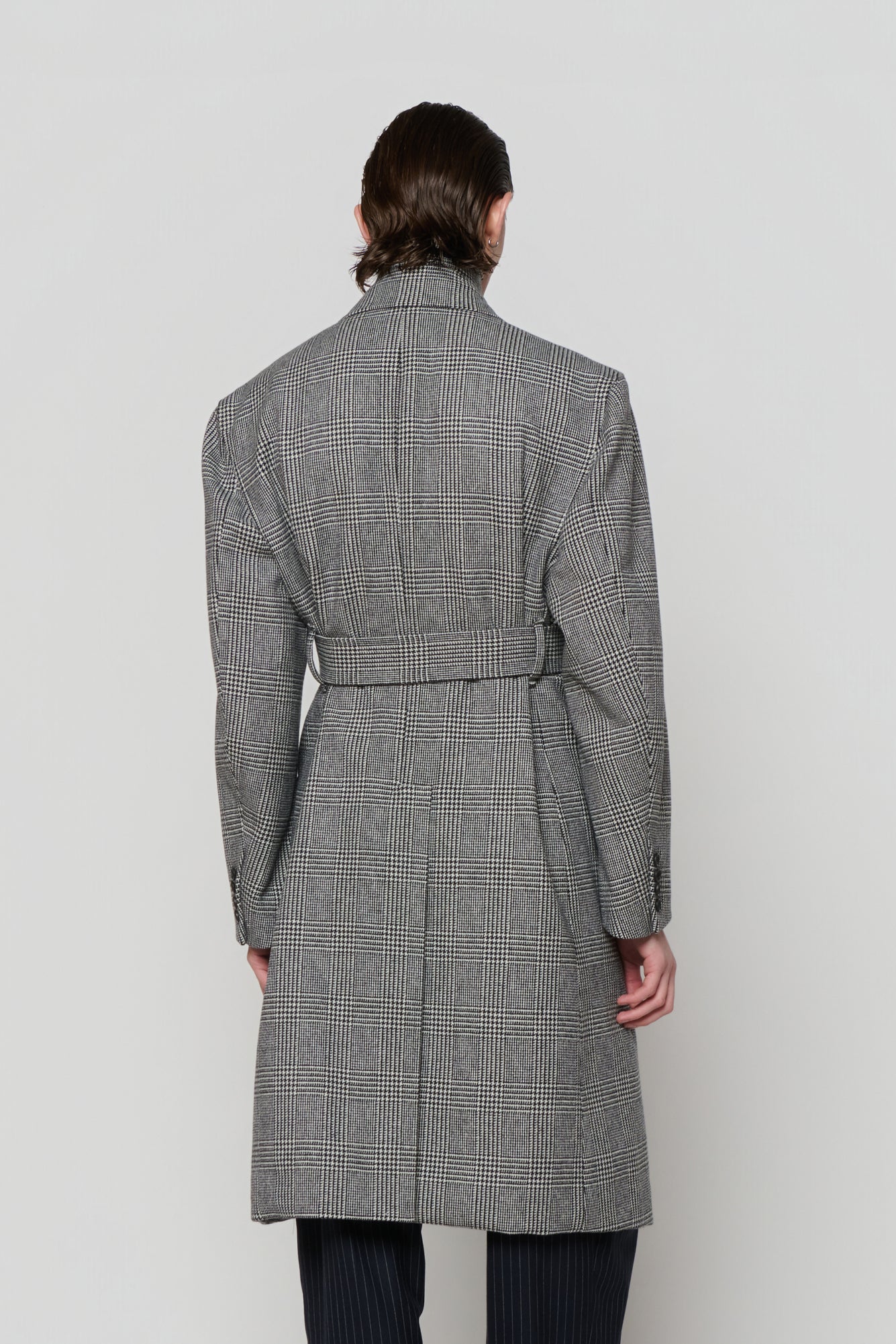 SINGLE-BREASTED OVERCOAT in glencheck