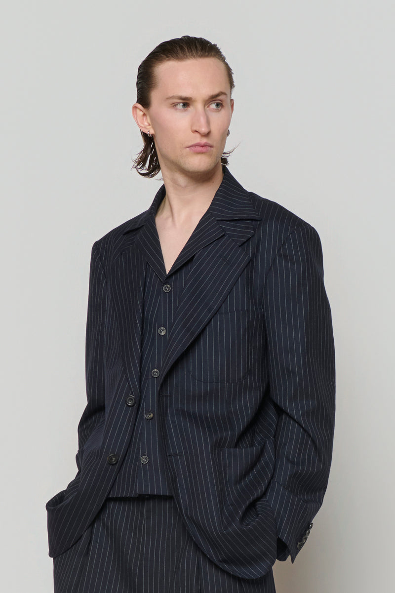 DOUBLE-BREASTED JACKET in black / glencheck