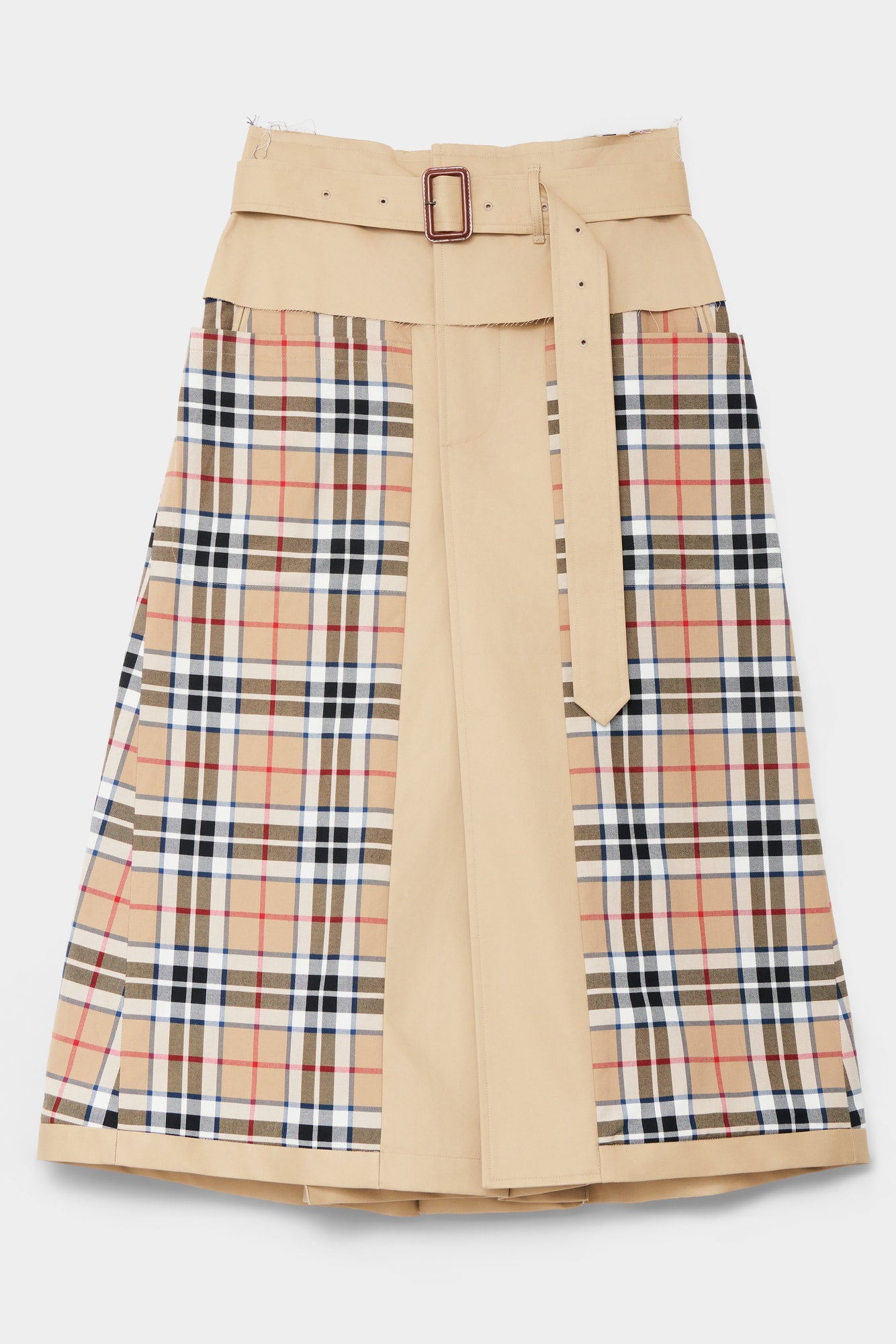 CUT-OFF TRENCH-COAT CULOTTE in beige cotton