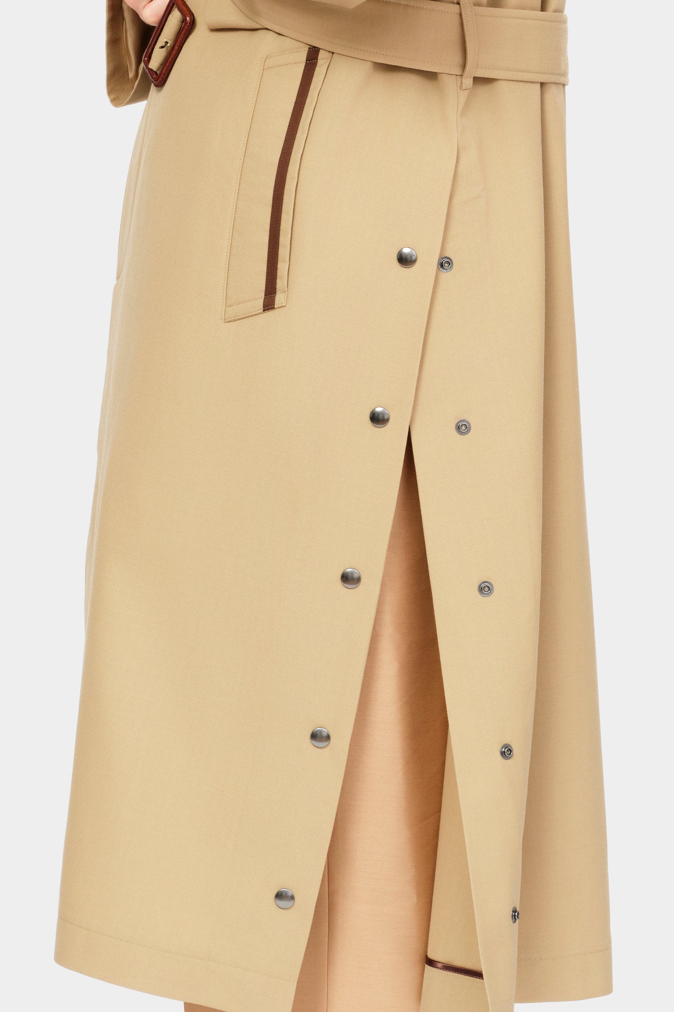 RAGLAN OVERCOAT in wool gabardine with knitted collar