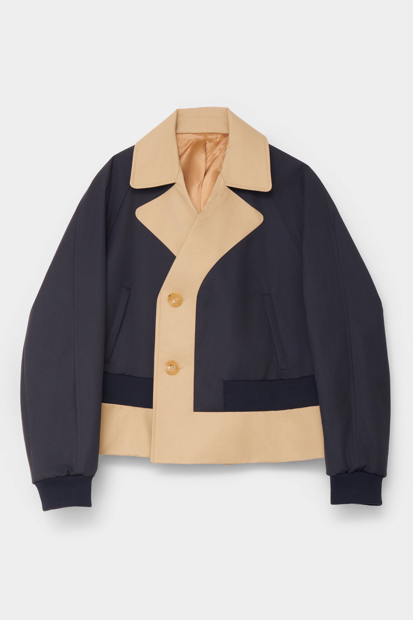 CABAN in beige / blue cotton