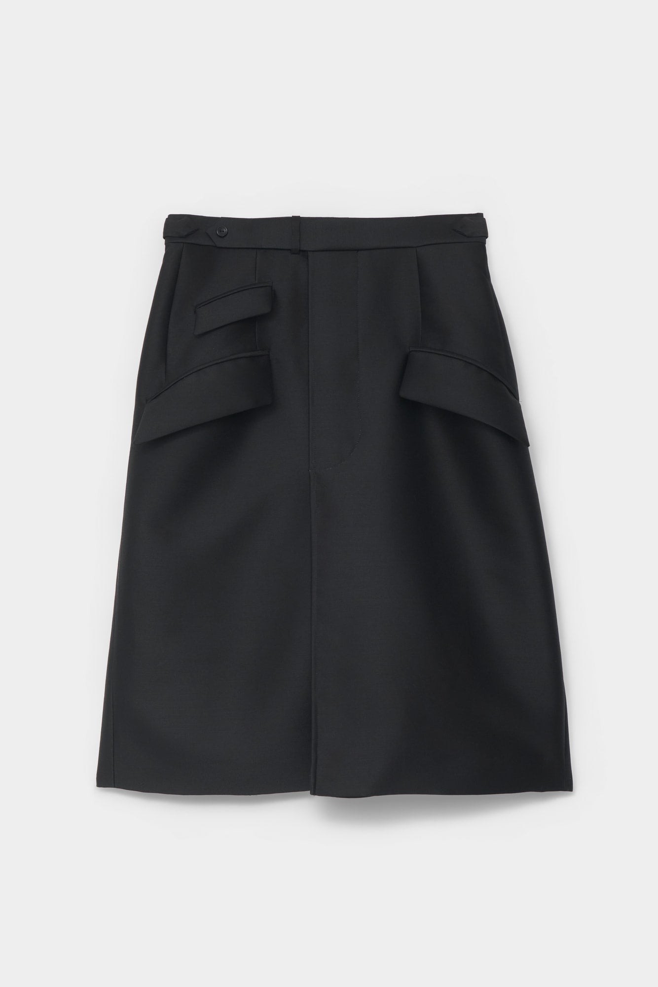 CUT-OFF OVERCOAT CULOTTE in black wool-silk mix