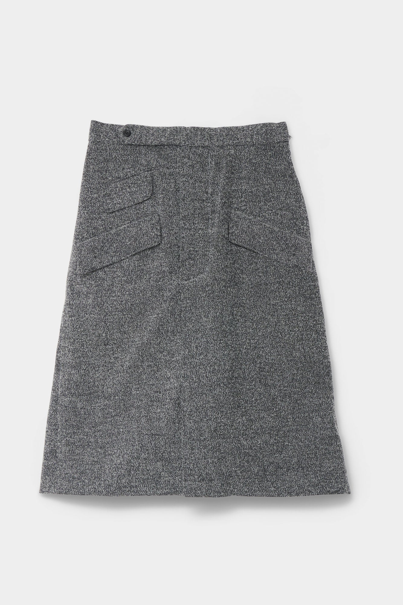 CUT-OFF OVERCOAT CULOTTE in herringbone wool