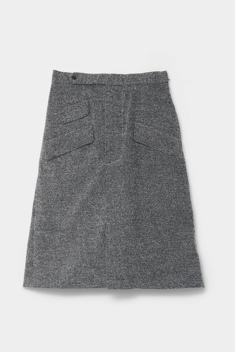 CUT-OFF OVERCOAT CULOTTE in herringbone wool