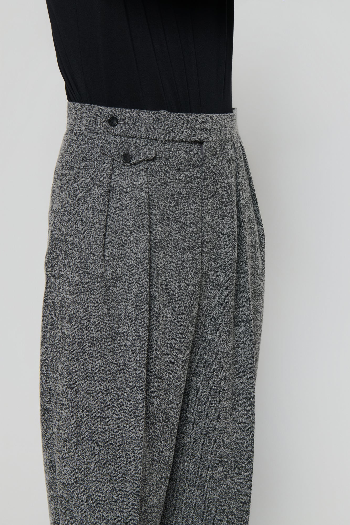 TAILORED TROUSERS in herringbone wool