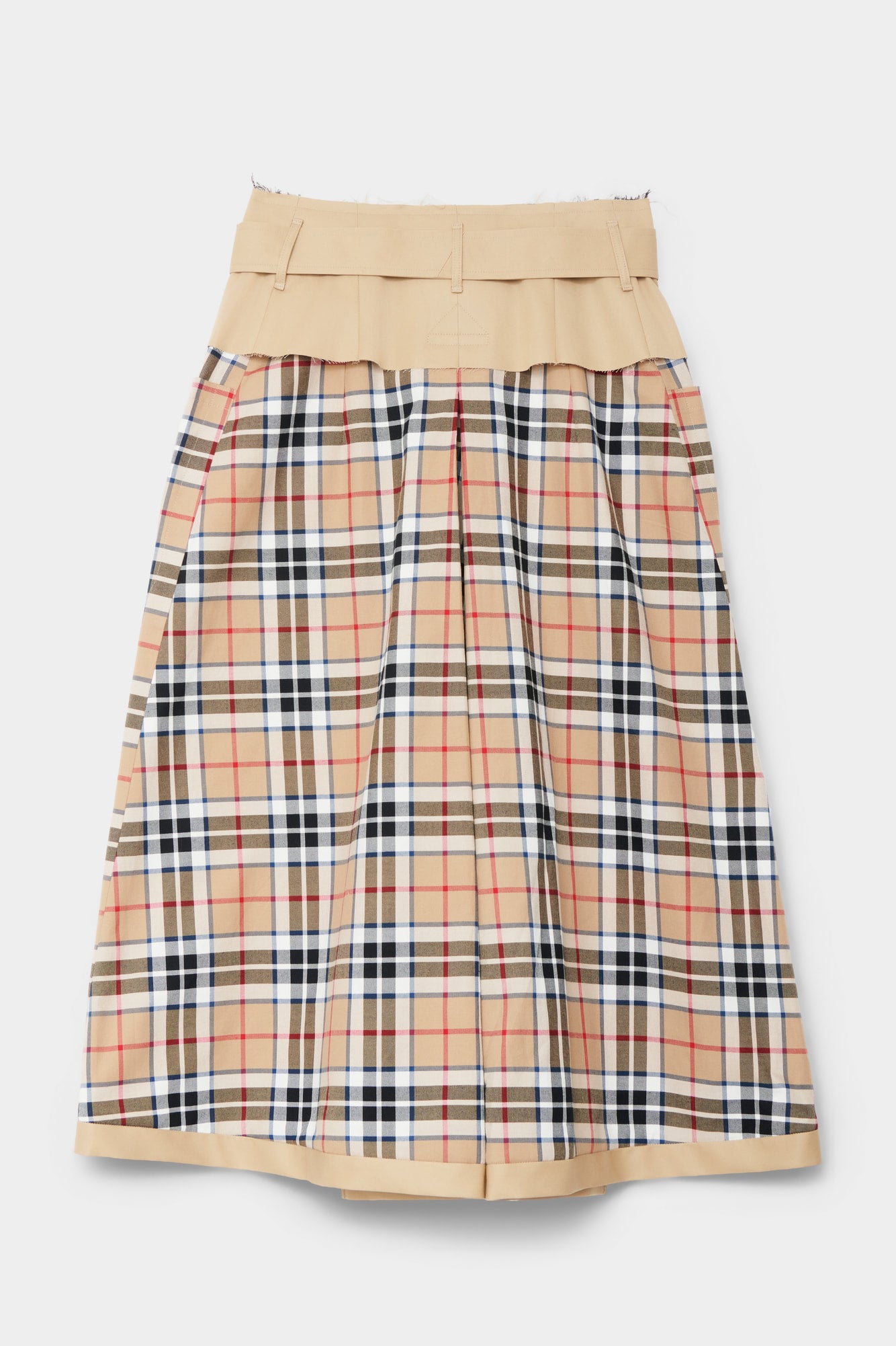 CUT-OFF TRENCH-COAT CULOTTE in beige cotton