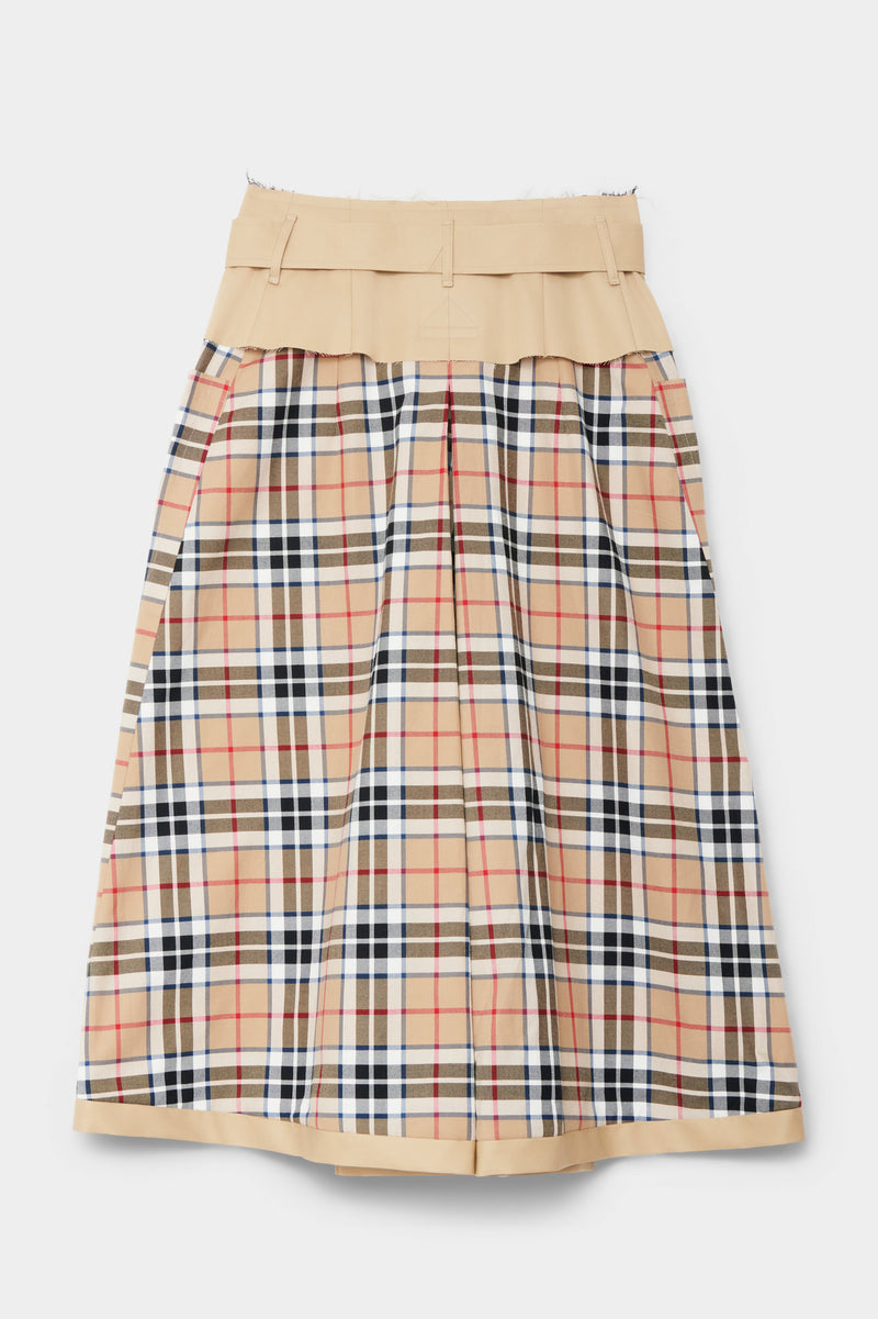 CUT-OFF TRENCH-COAT CULOTTE in beige cotton