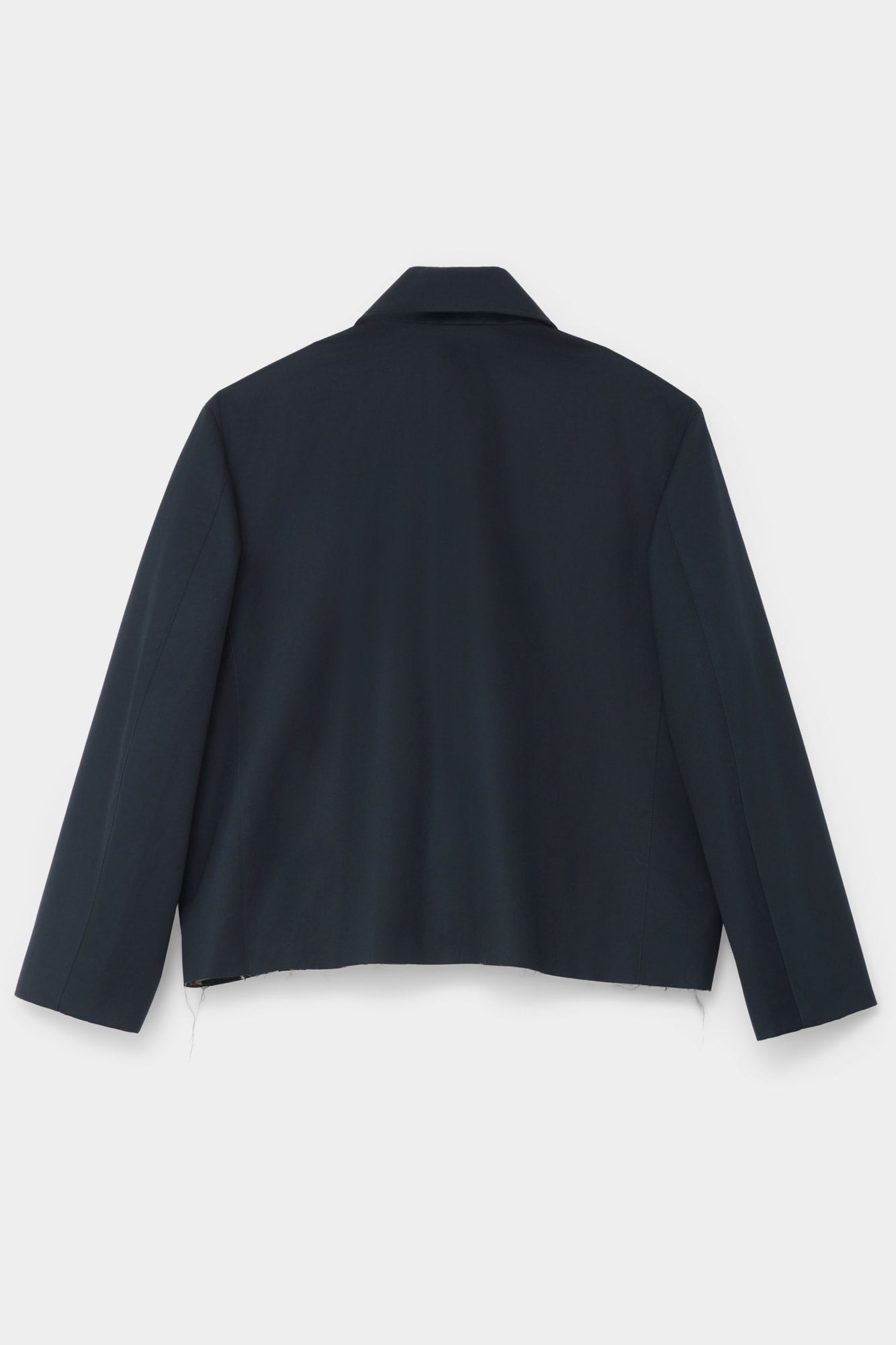 CUT-OFF TRENCH-COAT in blue cotton