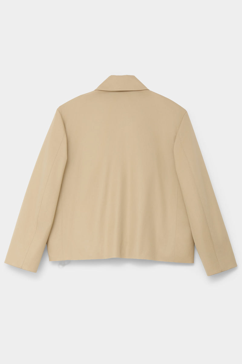 CUT-OFF TRENCH-COAT in beige cotton