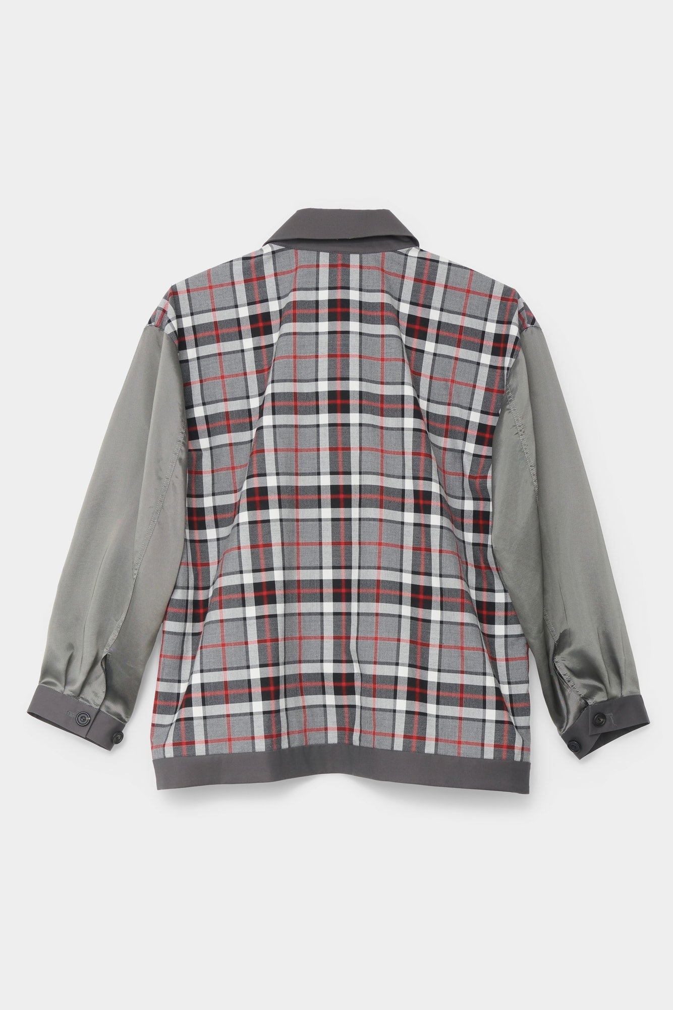 SET-IN SLEEVE SHIRT in grey cotton