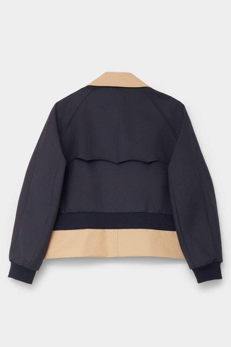 CABAN in beige / blue cotton