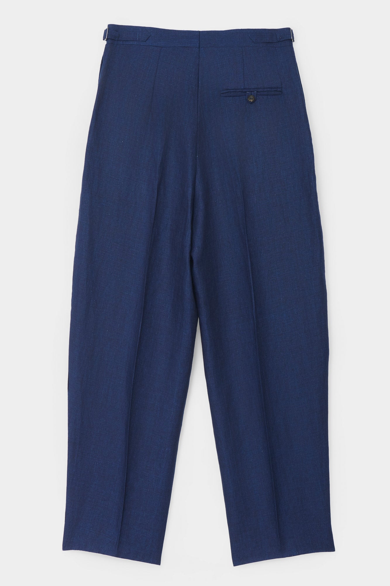 DOUBLE-PLEATED TROUSERS in in indigo linen