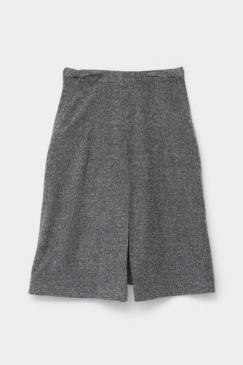 CUT-OFF OVERCOAT CULOTTE in herringbone wool