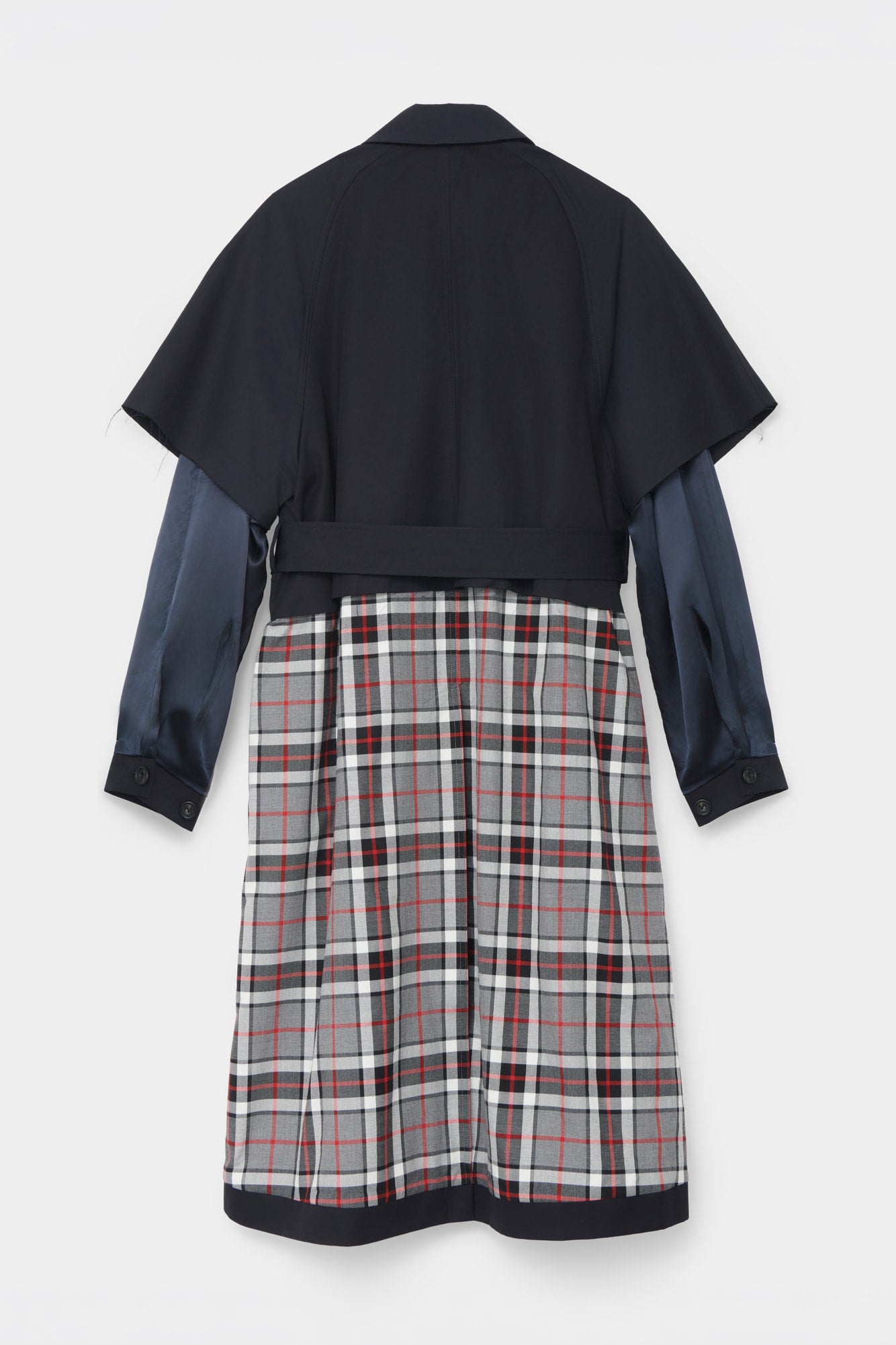 CUT-OFF TRENCH COAT in blue cotton