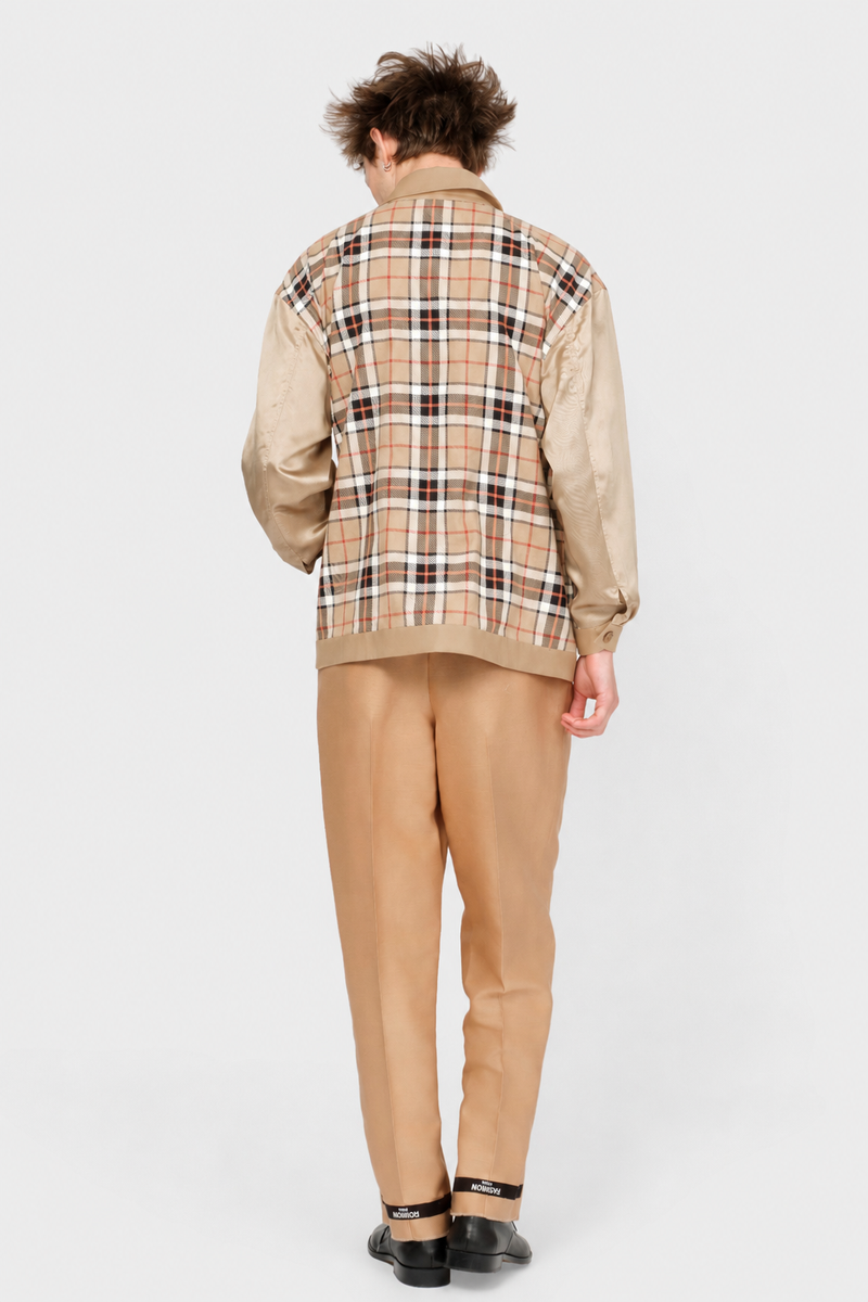 SET-IN SLEEVE SHIRT in beige cotton