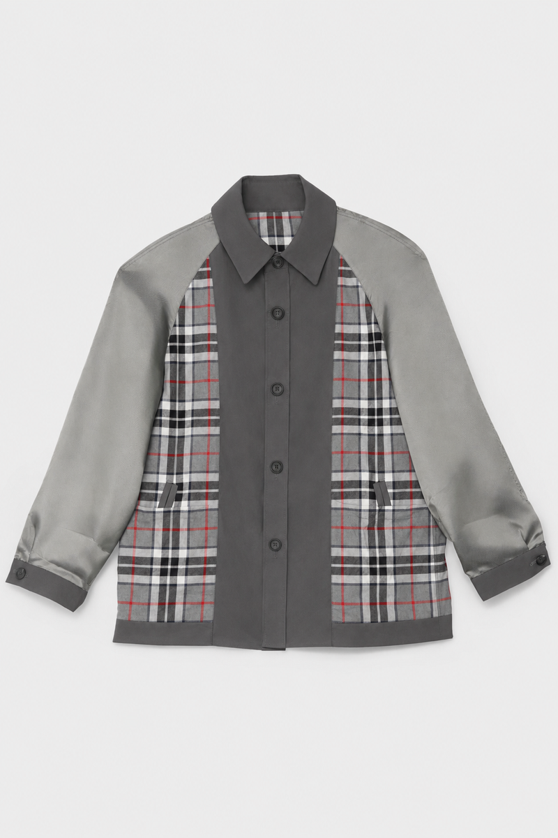 RAGLAN SLEEVE SHIRT in grey cotton