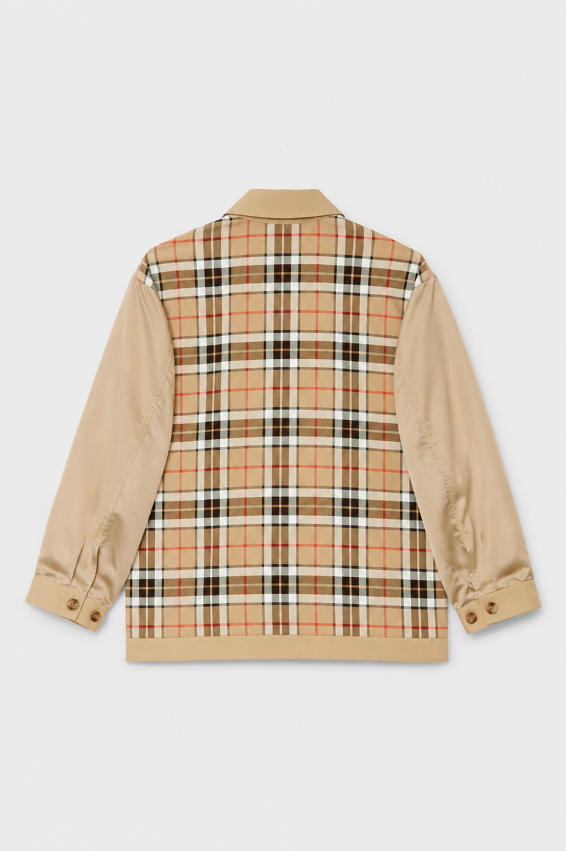 SET-IN SLEEVE SHIRT in beige cotton