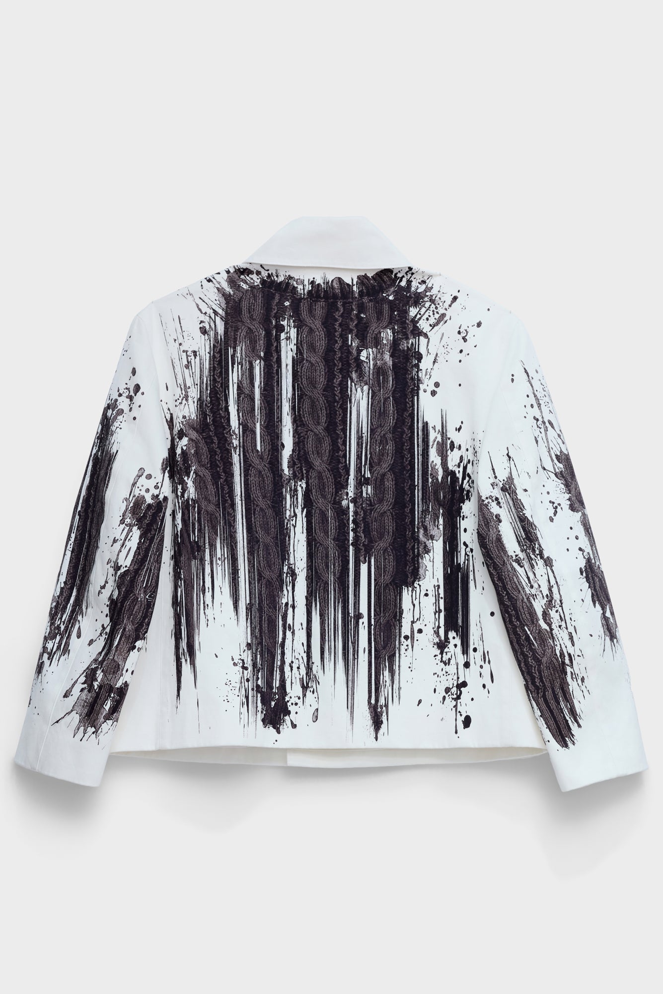 BLOUSON in cable knit print