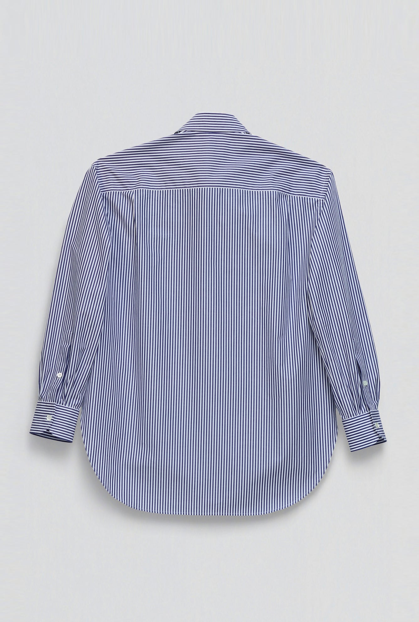 SHIRT WITH ZIG-ZAG PLACKET in blue / white cotton stripe